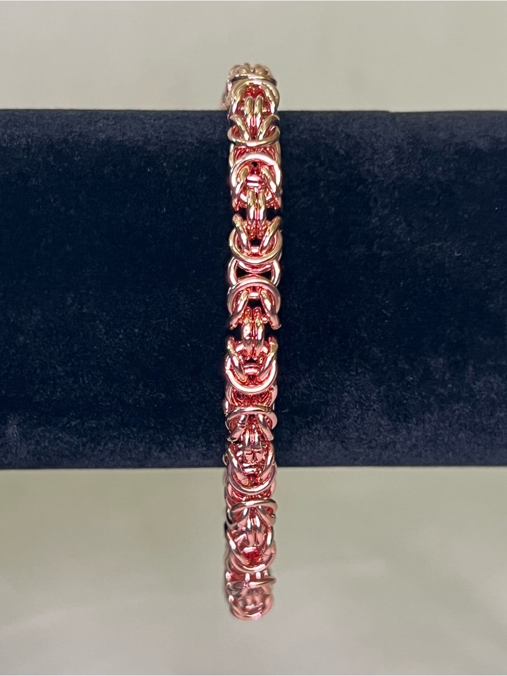 BBJ Rose Gold Tone Byzantine Chain Bracelet